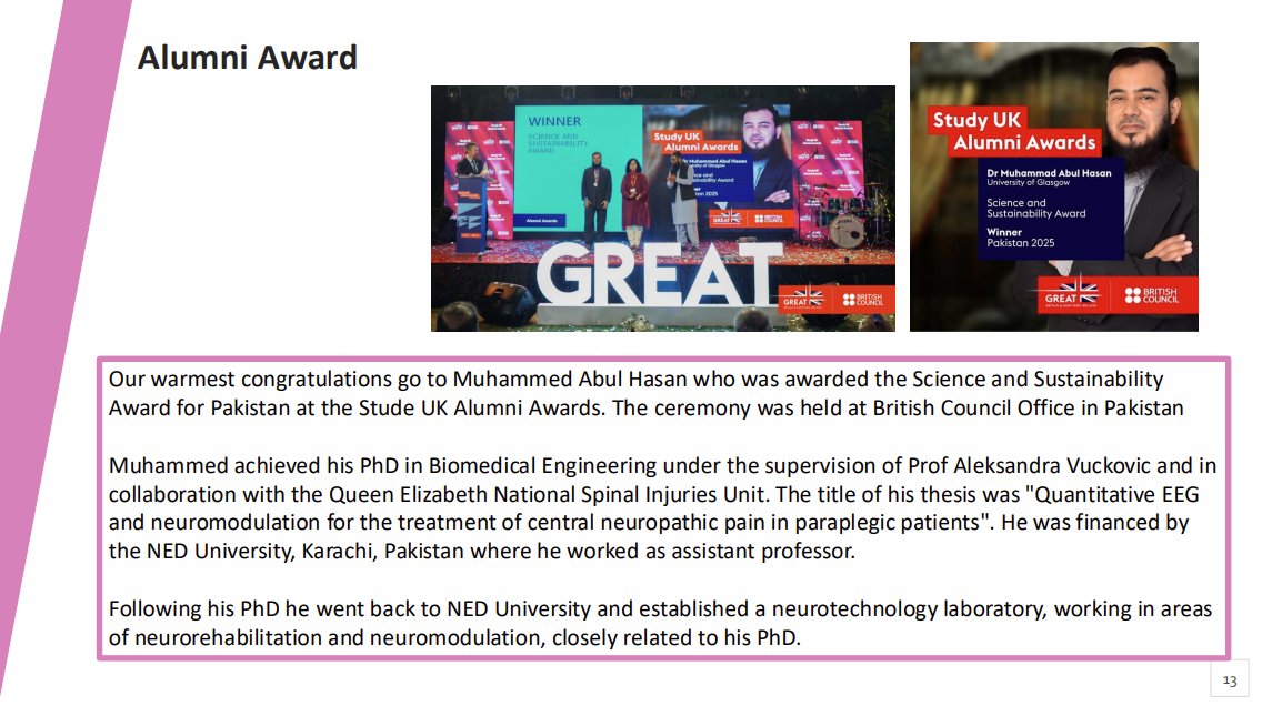 Congratulations to former group member, Dr Muhammed Abul Hasan, who was awarded the Science and Sustainability award at the Study UK Alumni Awards!🎉