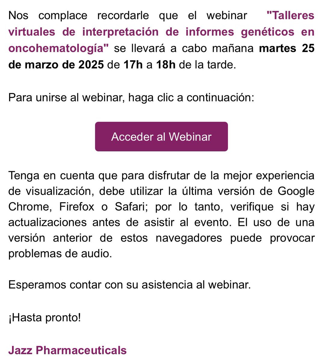 Mañana A las 17:00: martes de genética hematológica.  Las Dras. Gómez Casares y Larrayoz nos explican cómo interpretar los informes derivados de las técnicas convencionales. Save the Date☺️