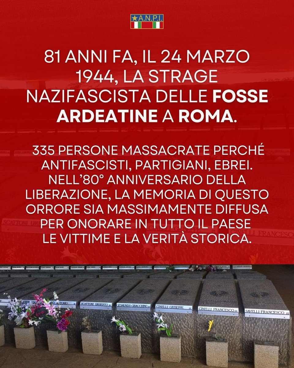 Anpinazionale's tweet photo. #FosseArdeatine #Roma #Liberazione80 https://t.co/5wNcsHIGUn