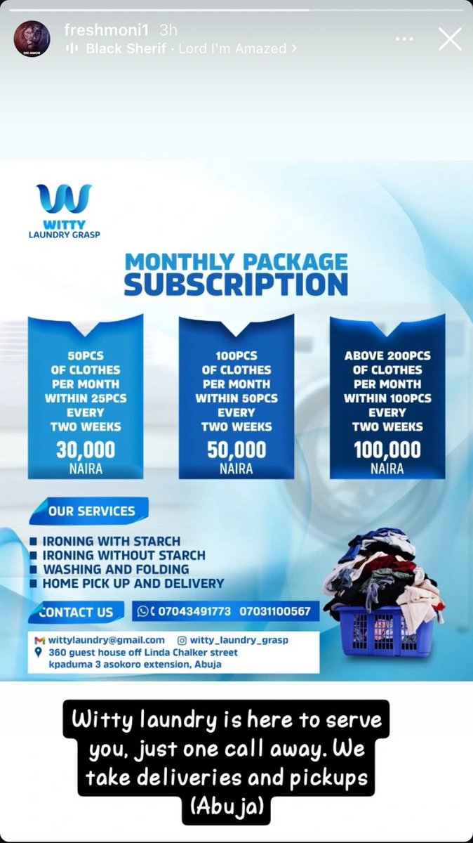witty laundry (@aiwanscales) on Twitter photo <a href="/ruffydfire/">oseni rufai</a> Witty laundry grasp is at your beck and call. For pickups anywhere within Abuja. Call 07043491773. We also do monthly house/apartment cleaning at good rates as well. <a href="/ruffydfire/">oseni rufai</a> Witty laundry grasp is at your beck and call. For pickups anywhere within Abuja. Call 07043491773. We also do monthly house/apartment cleaning at good rates as well.