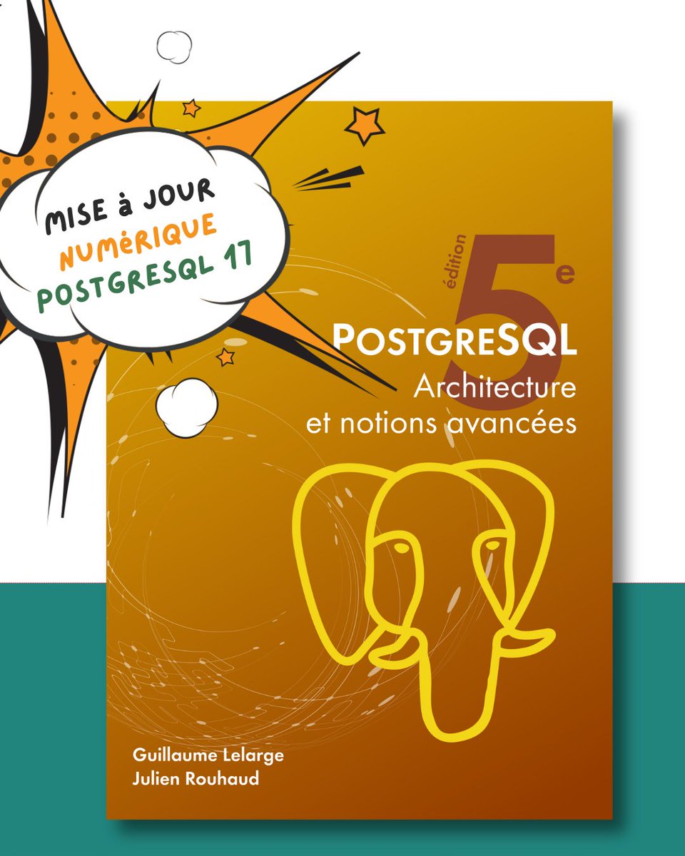 Retéléchargez vos e-books 🎉 Les versions numériques du livre 👉PostgreSQL - Architecture et notions avancées 5e édition ont été mises à jour✨. Elles prennent désormais en compte la version 1️⃣7️⃣ de PostgreSQL d-booker.fr/bases-de-donne…

#livre #postgresql