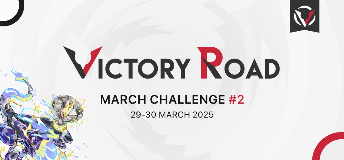 Victory Road VGC (@vgcvictoryroad) on Twitter photo Practice for this ruleset's last events and join us for the VR March Challenge #2! ๐๐
๐๏ธ 29โ30 Mar, 14:00 UTC
๐ฎ VGC Reg. Set G, 2-day Swiss + asymmetrical cut
๐๏ธ $10 USD
๐ RT for a chance of a free entry!
๐ Info: victoryroad.pro/vr-mar25-2/
๐ Sign-ups: battlefy.com/victoryroad/viโฆ Practice for this ruleset's last events and join us for the VR March Challenge #2! ๐๐
๐๏ธ 29โ30 Mar, 14:00 UTC
๐ฎ VGC Reg. Set G, 2-day Swiss + asymmetrical cut
๐๏ธ $10 USD
๐ RT for a chance of a free entry!
๐ Info: victoryroad.pro/vr-mar25-2/
๐ Sign-ups: battlefy.com/victoryroad/viโฆ
