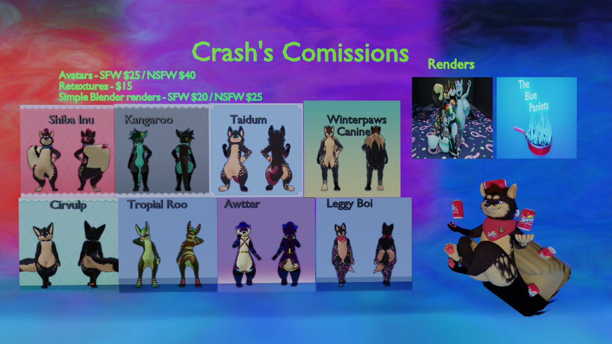 CrashFluffpaws's tweet image. my commissions are open