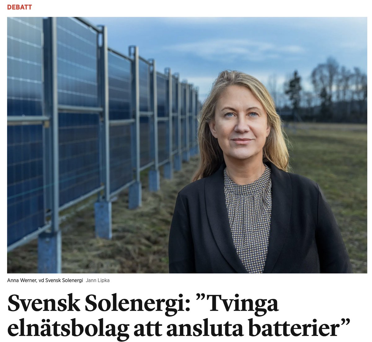 Vi skriver i <a href="/nyteknik/">Ny Teknik</a> om hur viktigt det är att snabbt få ut fler batterier i elnätet nyteknik.se/debatt/svensk-…