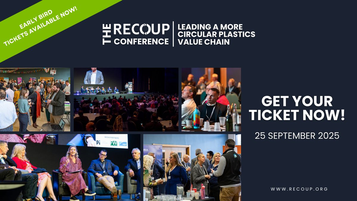 IT'S BACK! Get the latest updates from the #plastics value chain, make new connections, and take part in discussions about the future of the industry at the event of the year! recoup.org/news-events/th…

#Recycling #Sustainability #EPR #Circularity #Reuse #ResourceEfficiency