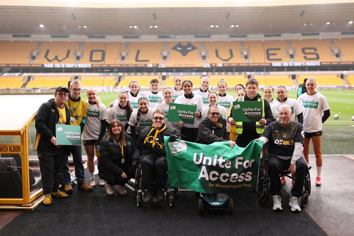 laurawolvesDAO's tweet photo. @WolvesWomen helped us share the positive work for @lpftweets #UniteForAccess.  Members of @WolvesDSA spoke with supporters and shared the benefits of being a DSA member and attending games at Molineux. https://t.co/M3i79JX6RJ