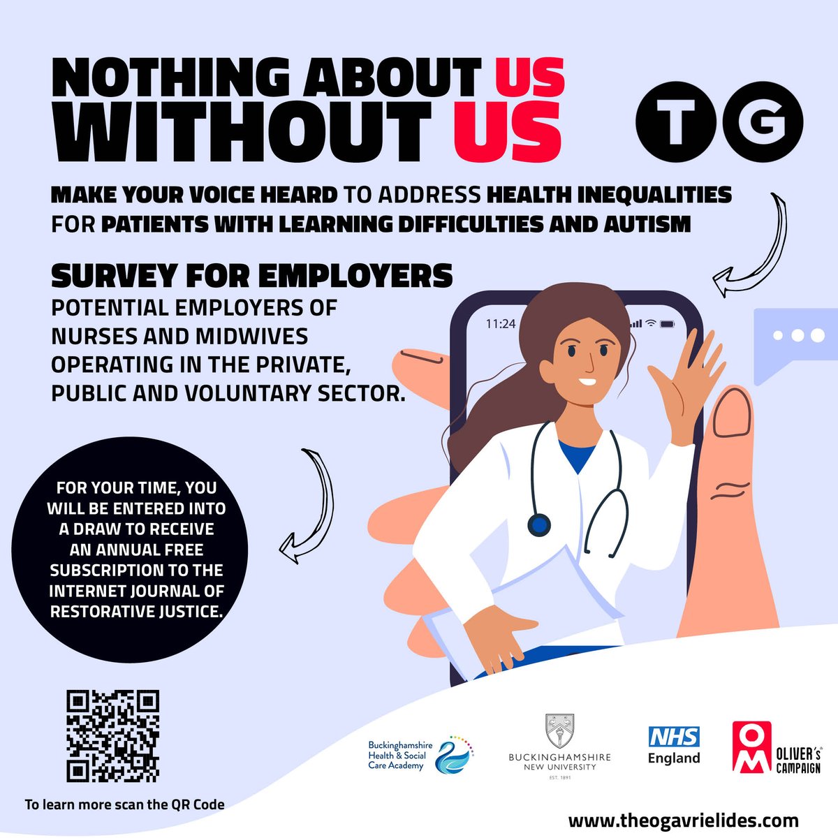 If you are a current or potential employer of nurses/midwives who have received the Oliver McGowan Training, please help us by completing this quick, 5–8-minute online survey! It would address health inequalities for those with learning disabilities/autism forms.gle/1ff2FgaVJR8QdU…