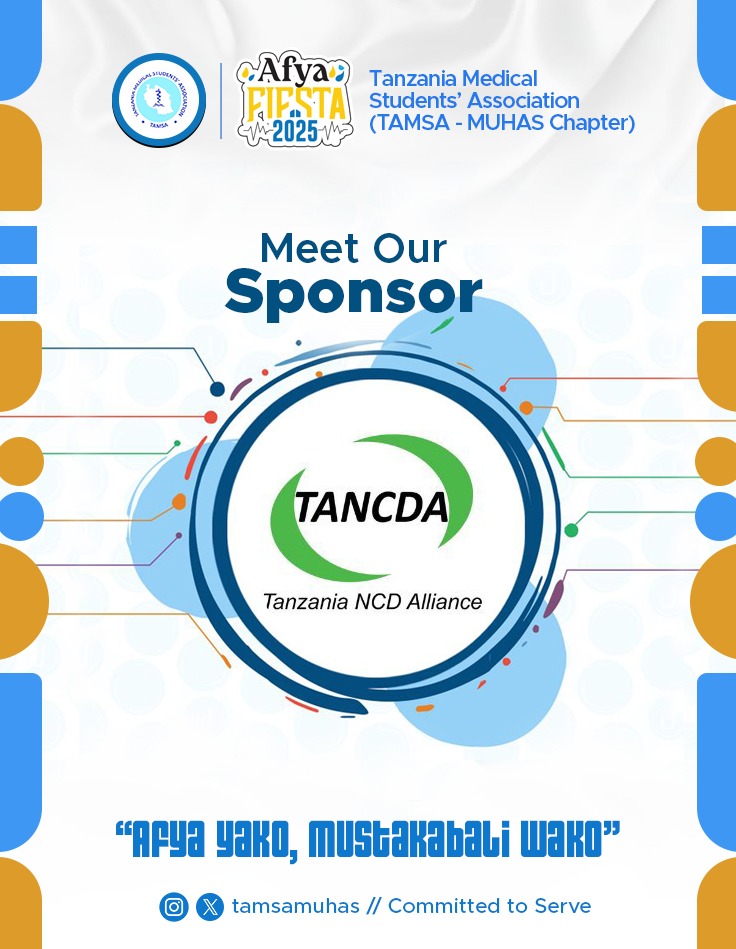 We’re excited to welcome Tanzania Non-Communicable Diseases Alliance (TANCDA) as a sponsor of Afya Fiesta 2025! TANCDA is dedicated to fighting NCDs in Tanzania through community outreach, patient support, and policy advocacy.

Learn more: tancda.or.tz
#AfyaFiesta