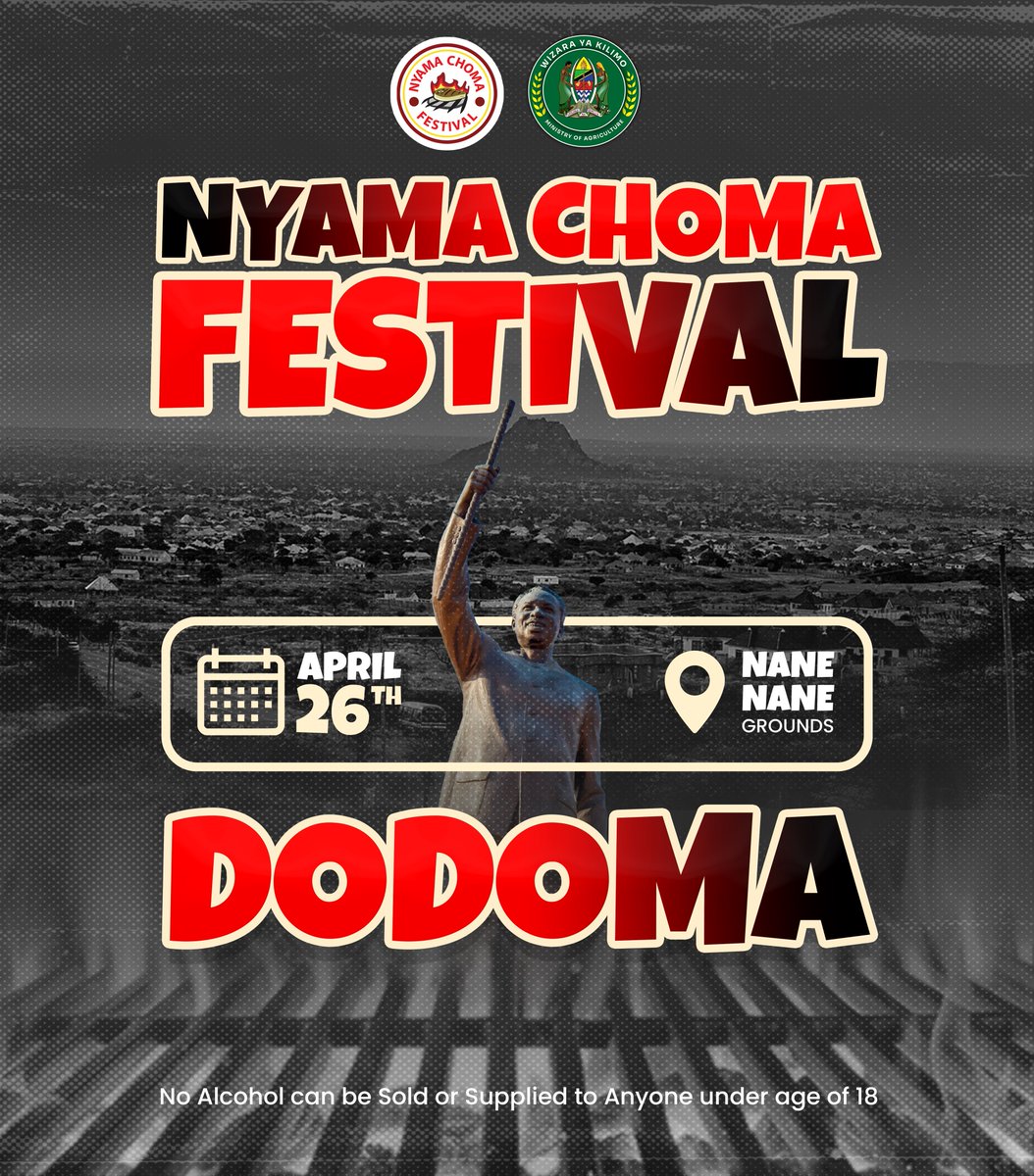 Carol Ndosi (@carolndosi) on Twitter photo Dodoma 📍
26.04.2025
Muungano day - Nane Nane Grounds
‘Farm to BBQ’ experience 🔥🔥🔥
PLS RT- Mla nyama/mpenda good vibes anaweza kuwa kwa TL yako 🙏🏾 <a href="/NyamaChomaFest/">NyamaChomaFest</a> Dodoma 📍
26.04.2025
Muungano day - Nane Nane Grounds
‘Farm to BBQ’ experience 🔥🔥🔥
PLS RT- Mla nyama/mpenda good vibes anaweza kuwa kwa TL yako 🙏🏾 <a href="/NyamaChomaFest/">NyamaChomaFest</a>