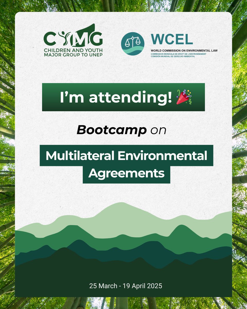 Hazel Tariro Chimbiro (@hazelchimbiro) on Twitter photo As a member of the <a href="/cymgunep/">Children & Youth Major Group to UNEP</a> and the <a href="/iucn_wcel/">IUCN-WCEL (World Commission on Environmental Law)</a> I am excited to be attending this bootcamp.
#globalenvironmentalgovernance #Inclusion #sustainabledevelopment As a member of the <a href="/cymgunep/">Children & Youth Major Group to UNEP</a> and the <a href="/iucn_wcel/">IUCN-WCEL (World Commission on Environmental Law)</a> I am excited to be attending this bootcamp.
#globalenvironmentalgovernance #Inclusion #sustainabledevelopment