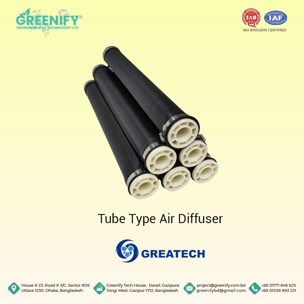 greenifybd's tweet image. Tube Type Air Diffuser
#TubeTypeAirDiffuser
#TubeTypeAirDiffuserPrice
#TubeTypeAirDiffuserinbangladesh
#TubeTypeAirDiffuserpriceinbd
#GTD1000
#GreatechTubeTypeAirDiffuser
#ETPTubeTypeAirDiffuser
#TypeAirDiffuserSupplierinBangladesh
#ETPTubeTypeAirDiffuserSupplierinBangladesh