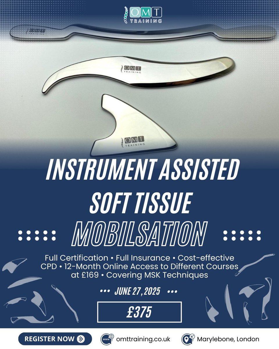 OMTtraining's tweet image. 🔗 omttraining.co.uk/product/iastm-…

#IASTM #SoftTissueTherapy #ArcoTools #MusculoskeletalTherapy #Osteopathy #Physiotherapy #Chiropractic #SportsTherapy #LondonCourse #CPD #HealthcareTraining #ManualTherapy