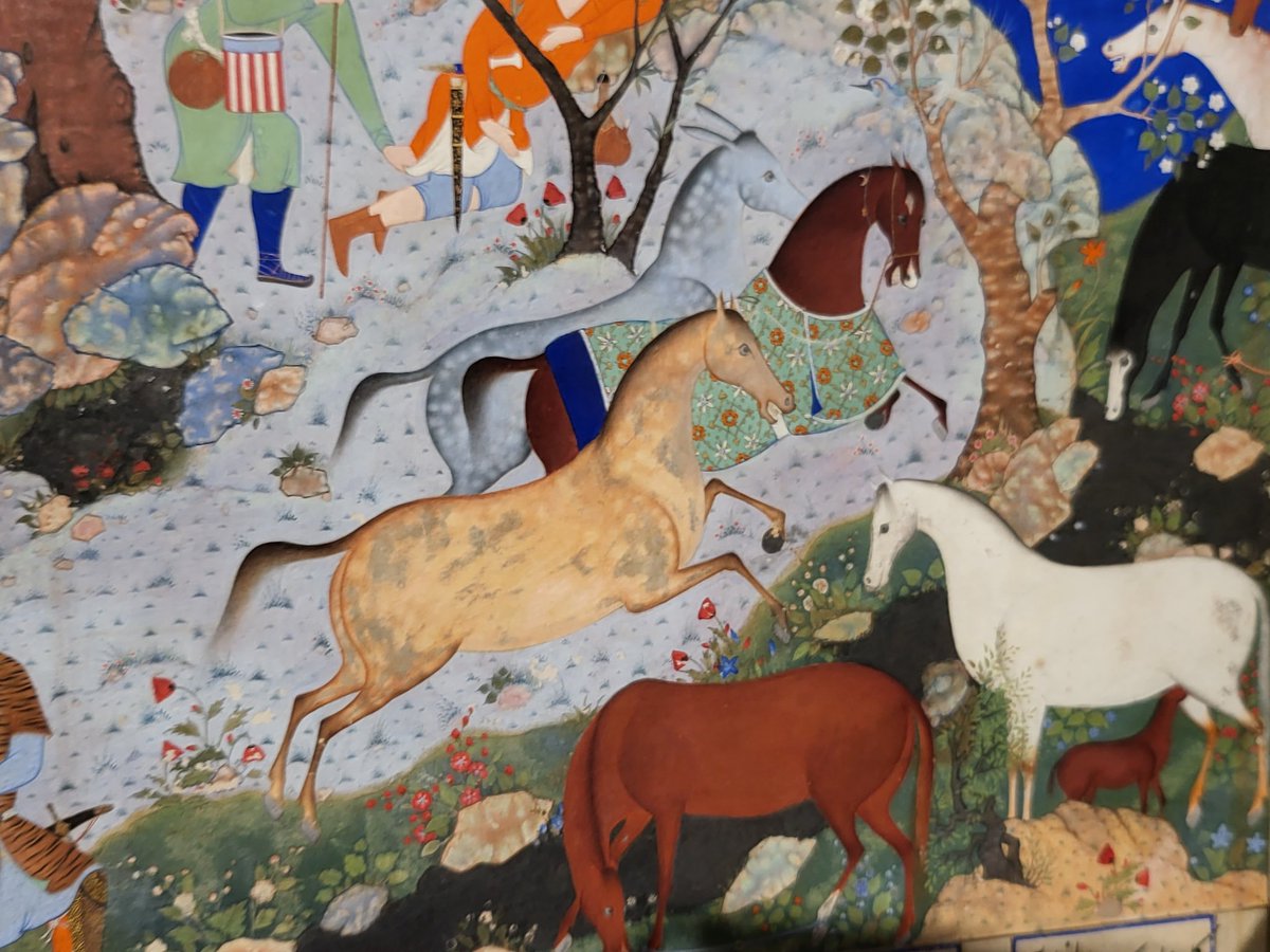 Just finished reading Pamuk's My Name is Red which I had somehow never read before and completely loved. 

The whole plot turns on the illustrations of horses in the Shahnameh of Shah Tahmasp, some of my all-time favourite paintings, which I have myself written about at some