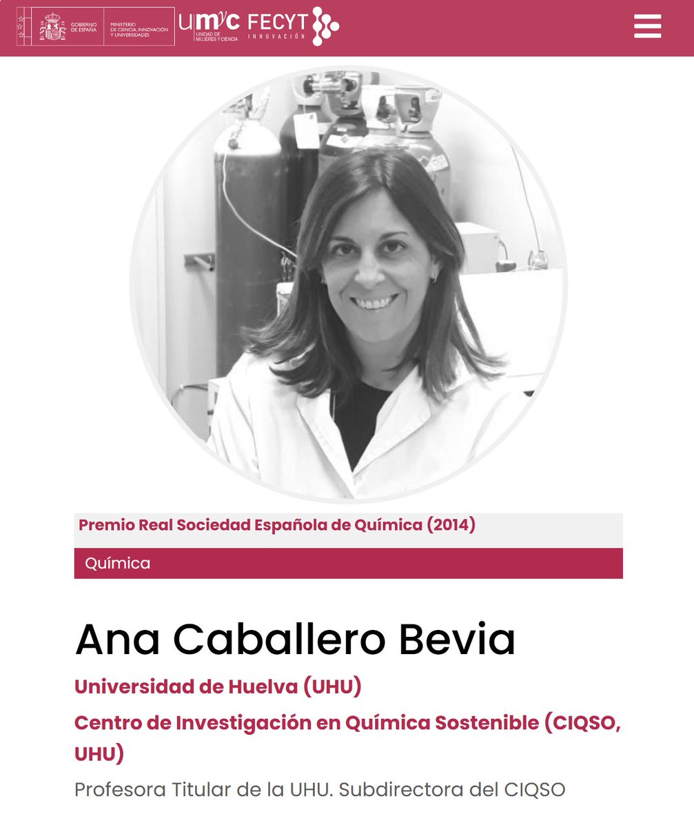 Unidad de Mujeres y Ciencia (@umyc_ciencia) on Twitter photo Hoy en #11F365 Ana Caballero Bevia, Doctora en Química.
Profesora Titular en <a href="/UniHuelva/">Universidad de Huelva</a> y Subdirectora del <a href="/CIQSO_UHU/">CIQSO Univ. of Huelva</a>. Investiga sobre sistemas catalíticos con bajo impacto medioambiental.
Premio #SigmaAldrich 2014 Investigadora Novel de la <a href="/RSEQUIMICA/">RSEQ</a>.
cientificasinnovadoras.fecyt.es/cientificas/an… Hoy en #11F365 Ana Caballero Bevia, Doctora en Química.
Profesora Titular en <a href="/UniHuelva/">Universidad de Huelva</a> y Subdirectora del <a href="/CIQSO_UHU/">CIQSO Univ. of Huelva</a>. Investiga sobre sistemas catalíticos con bajo impacto medioambiental.
Premio #SigmaAldrich 2014 Investigadora Novel de la <a href="/RSEQUIMICA/">RSEQ</a>.
cientificasinnovadoras.fecyt.es/cientificas/an…