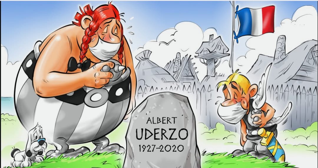 #TalDiaComAvui fa 5 anys, ens deixà l'Albert Uderzo (25/4/1927-24/3/2020), dibuixant i autor de còmics dels més destacats, reconeguts i influents arreu del món.
Els seus personatges, com l'Astèrix i l'Obèlix, o l'Umpah-Pah, han esdevingut autèntiques icones del #NovèArt.
Gràcies!