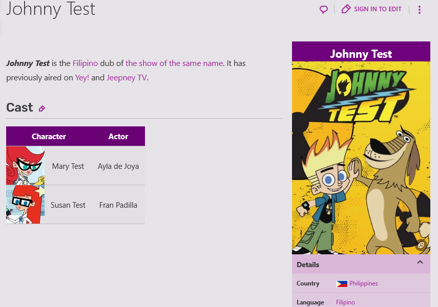 I was duly informed just now that there is a Dubbing Wiki and I have my name in one of them :D