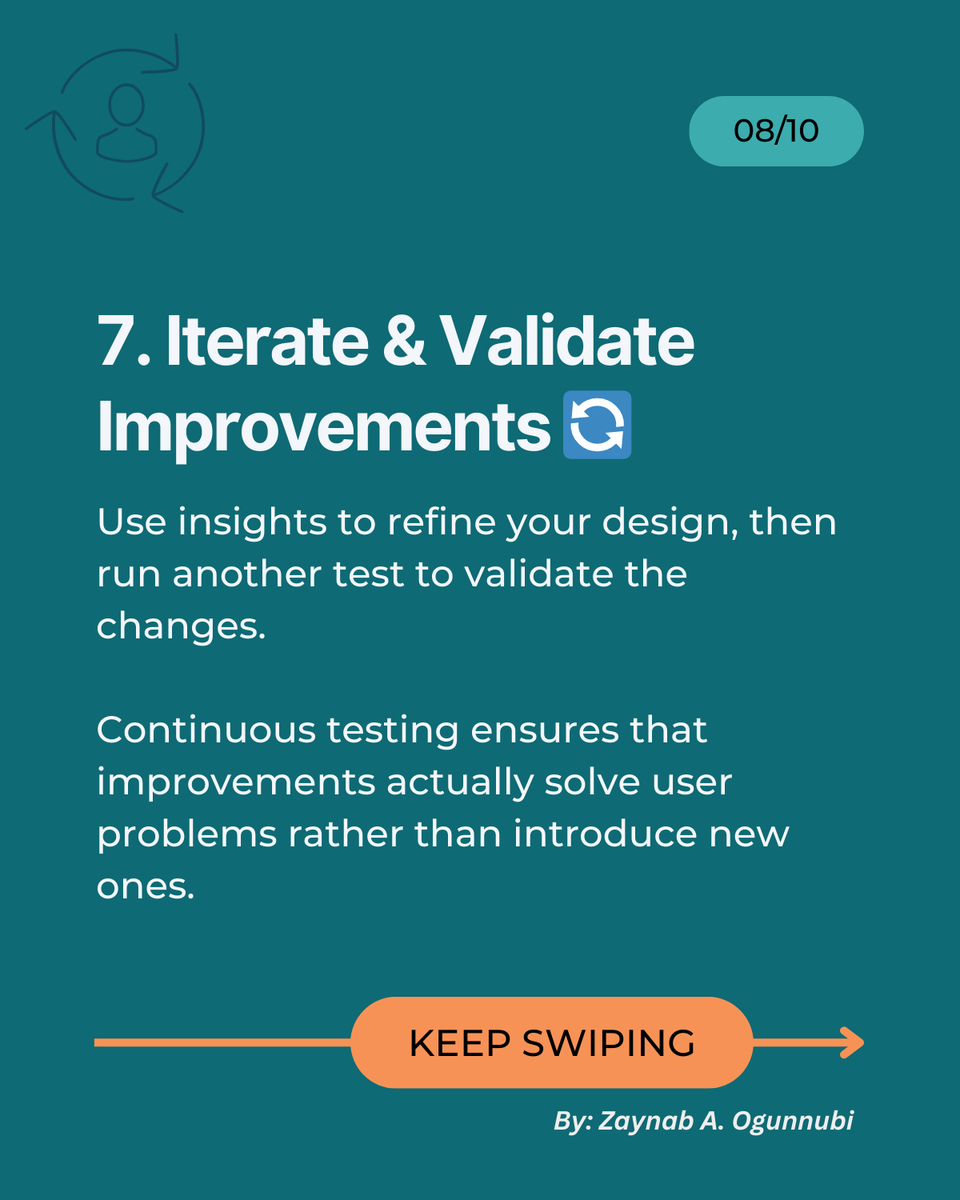 slimfit_zee's tweet photo. Testing is just the beginning! 🔄

Use results to make changes, then test again. Continuous refinement leads to a truly intuitive experience.

#ux #Research #uxresearch #uxr #researchmethods #FirstClickTest #researchtips #Tips #UserExperience #uxdesign #Usability #successtips https://t.co/vxpX2RhL86