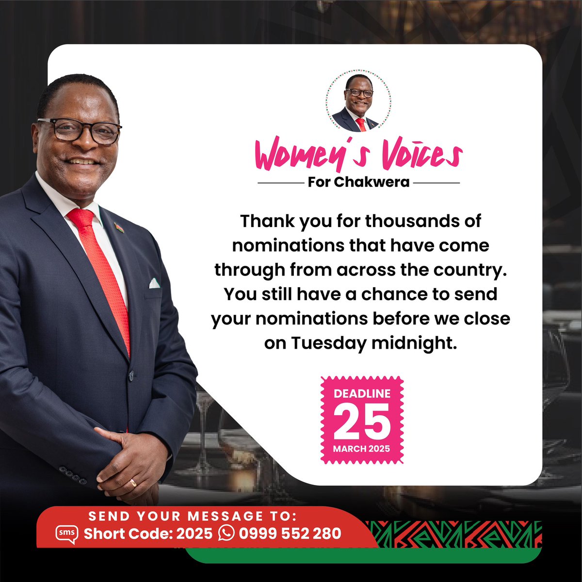 Dr. Lazarus Chakwera (@lazaruschakwera) on Twitter photo 