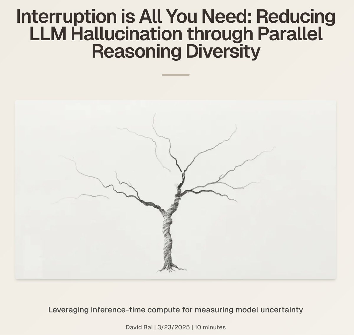 New blog post! We can use inference-time compute to reduce hallucination rates in reasoning models by injecting an interruption token and sampling in parallel.(1/n)