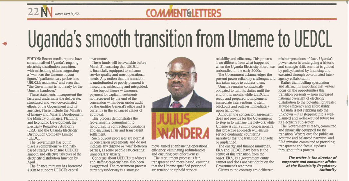 ERA Uganda (@era_uganda) on Twitter photo #PressReview
<a href="/JuliusWandera12/">Julius Wandera</a> 𝐰𝐫𝐢𝐭𝐞𝐬 𝐚𝐛𝐨𝐮𝐭 𝐔𝐠𝐚𝐧𝐝𝐚'𝐬 𝐬𝐦𝐨𝐨𝐭𝐡 𝐭𝐫𝐚𝐧𝐬𝐢𝐭𝐢𝐨𝐧 𝐟𝐫𝐨𝐦 𝐔𝐦𝐞𝐦𝐞 𝐭𝐨 𝐔𝐄𝐃𝐂𝐋.
Check out the article in today's <a href="/newvisionwire/">The New Vision</a>, Page 22👇 #PressReview
<a href="/JuliusWandera12/">Julius Wandera</a> 𝐰𝐫𝐢𝐭𝐞𝐬 𝐚𝐛𝐨𝐮𝐭 𝐔𝐠𝐚𝐧𝐝𝐚'𝐬 𝐬𝐦𝐨𝐨𝐭𝐡 𝐭𝐫𝐚𝐧𝐬𝐢𝐭𝐢𝐨𝐧 𝐟𝐫𝐨𝐦 𝐔𝐦𝐞𝐦𝐞 𝐭𝐨 𝐔𝐄𝐃𝐂𝐋.
Check out the article in today's <a href="/newvisionwire/">The New Vision</a>, Page 22👇