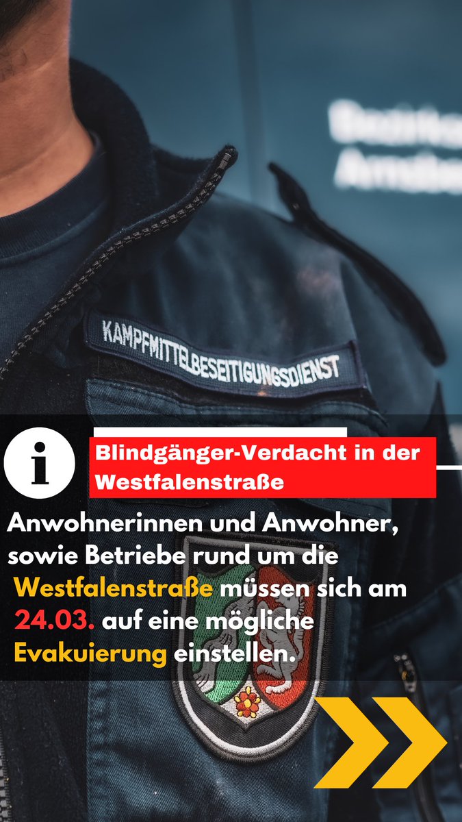 Bei einer Sondierung wurde auf dem Gelände der Stadtwerke ein verdächtiger Gegenstand in ca. 1,5 m Tiefe entdeckt. Es könnte sich um eine Bombe handeln. Heute wird der Gegenstand freigelegt. Sollte sich der Verdacht bestätigen, muss evakuiert werden. 
➡️ bit.ly/4kDUgcP