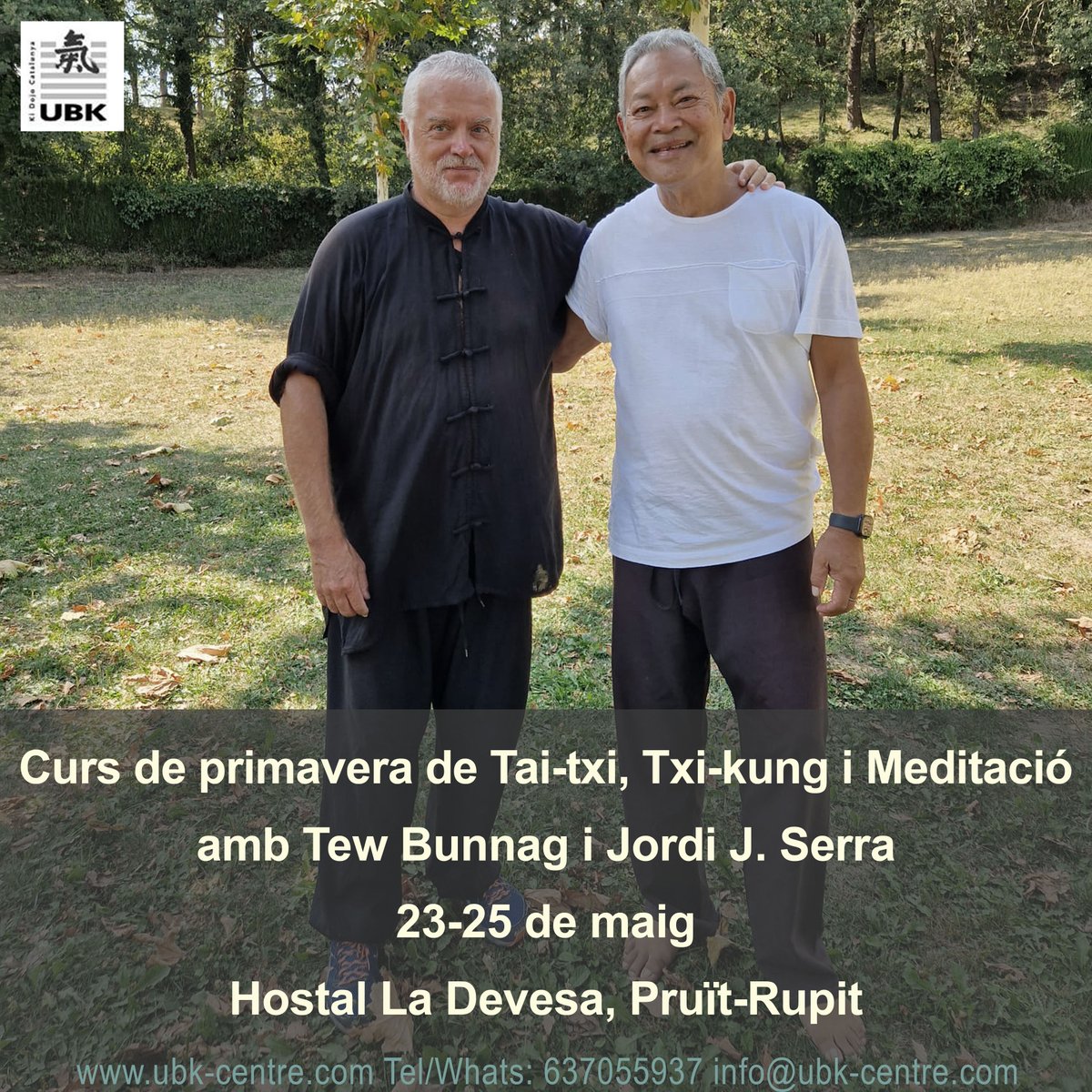 Curs de primavera de #Taitxi, #Txikung (#qigong) i #Meditació a la #natura!
Impartit per: Tew Bunnag i Jordi J. Serra
Cap de setmana 23-25 de maig
Hostal La Devesa, Pruït-Rupit
Reserva't les dates! Les places són limitades.
ubk-centre.com/.../curs-taitx…
#taichi #taichichuan #taiji