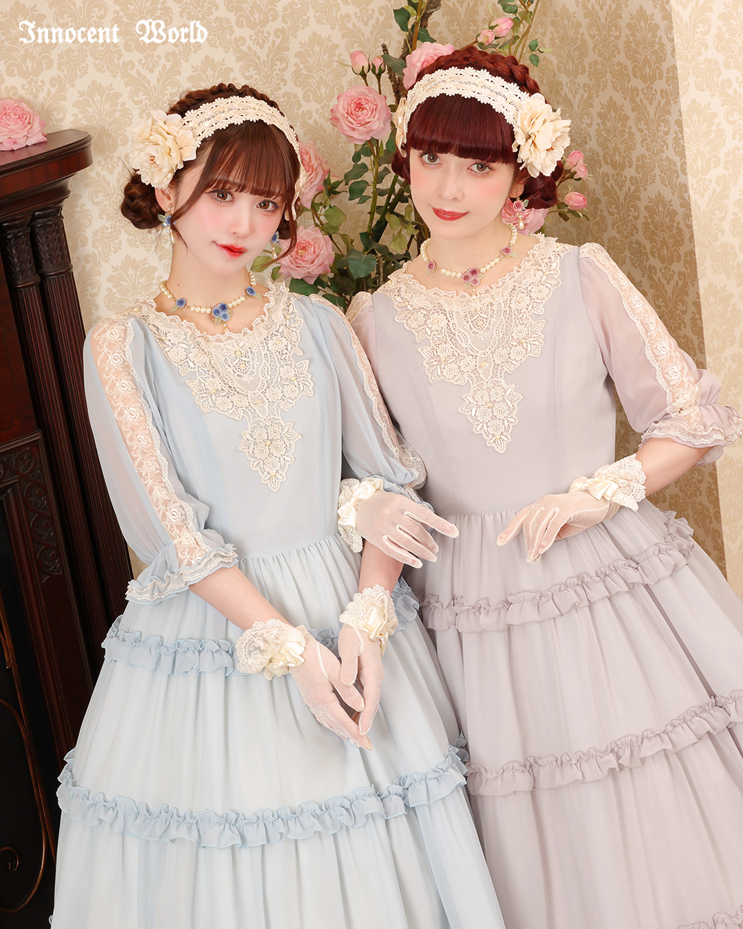 美しいレースの洋服を身にまとった可愛らしい女の子！西洋