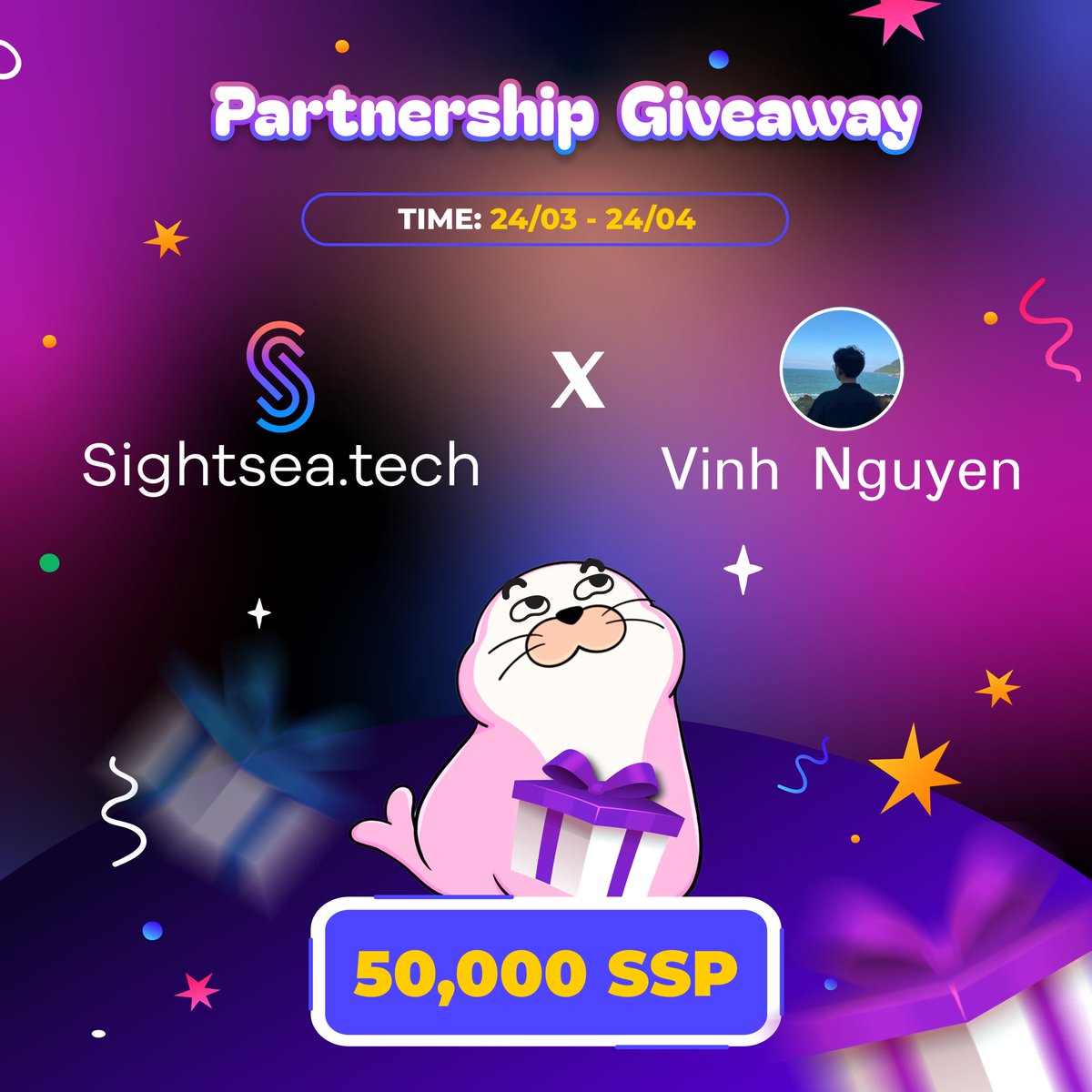 Vinh Nguyen 🥷 (@vinhdtrai) on Twitter photo PARTNERSHIP GIVEAWAY: VINH NGUYEN X SIGHTSEA 💕💕💕
🔥Hôm nay mình lên cho anh em kèo Giveaway với pool thưởng siêu khủng lên đến 50,000 SSP từ nhà <a href="/Sightsea_Tech/">Sightsea.Tech</a>! Chỉ cần hoàn thành các nhiệm vụ social đơn giản là anh em có thể nhận ngay reward về ví!
🎯 Thể lệ PARTNERSHIP GIVEAWAY: VINH NGUYEN X SIGHTSEA 💕💕💕
🔥Hôm nay mình lên cho anh em kèo Giveaway với pool thưởng siêu khủng lên đến 50,000 SSP từ nhà <a href="/Sightsea_Tech/">Sightsea.Tech</a>! Chỉ cần hoàn thành các nhiệm vụ social đơn giản là anh em có thể nhận ngay reward về ví!
🎯 Thể lệ