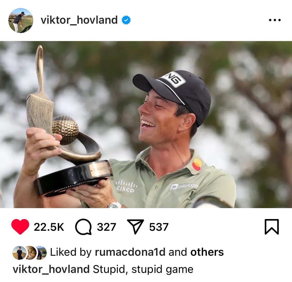 Just the best winning caption here from Viktor. No notes.