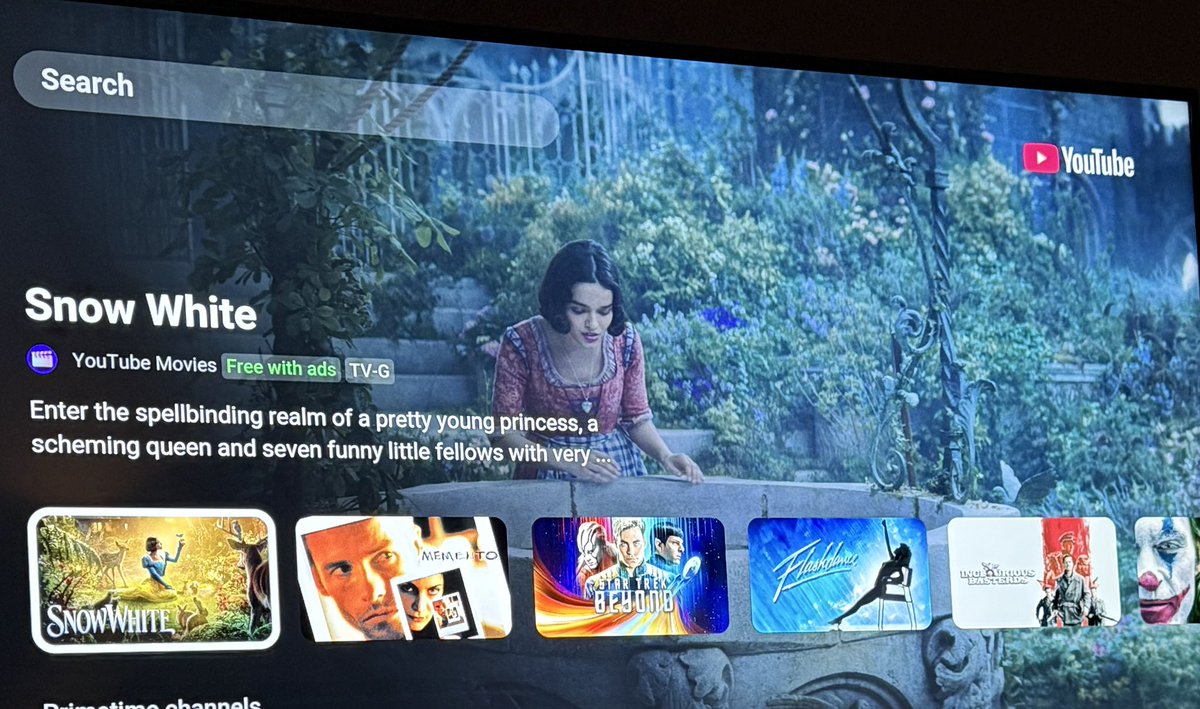 CodeSlosh's tweet image. Snow White is already available for free with ads on YouTube!? #Disney #SnowWhite #YouTube