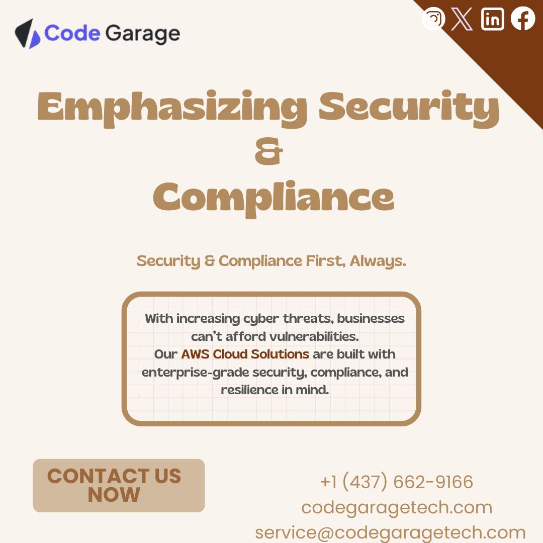 codegaragetech's tweet image. No headaches. Just powerful, scalable cloud services tailored to your goals.

Let’s move to the cloud — together.

🌐 codegaragetech.com
📞 +1 (437) 662-9166
📧 service@codegaragetech.com

#CodeGarageTech #AWSCloudSolutions #CertifiedExperts #CloudInnovation