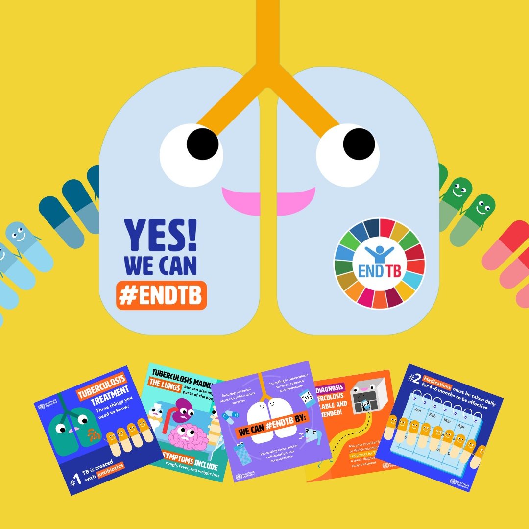 March 24 is #WorldTBDay
TB remains one of the world's deadliest infectious diseases. But TB is curable!
We urge everyone to commit to raising awareness &amp; investing in effective treatment.
Early detection is key. Let's join hands to end TB &amp; protect our communities #YesWeCanEndTB