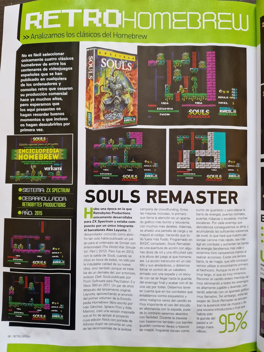 José A. Martín Tello (@riskwood) on Twitter photo Este mes, en la sección Retrohomebrew de la revista #RetroGamer, estupenda review de <a href="/blackmores_/">Atila Merino</a> sobre el Souls Remaster que se curró <a href="/alxlayunta/">Alxinho</a>, fundador de <a href="/RetrobytesProds/">Retrobytes Productions</a>
#homebrew Este mes, en la sección Retrohomebrew de la revista #RetroGamer, estupenda review de <a href="/blackmores_/">Atila Merino</a> sobre el Souls Remaster que se curró <a href="/alxlayunta/">Alxinho</a>, fundador de <a href="/RetrobytesProds/">Retrobytes Productions</a>
#homebrew