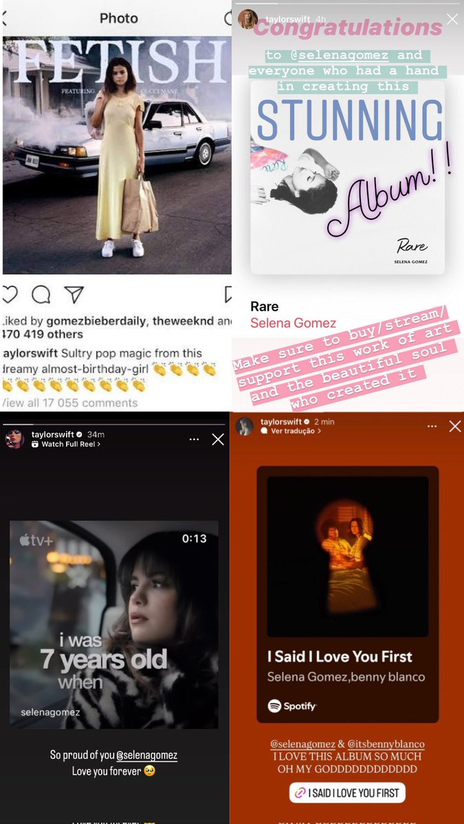ล่าสุด Taylor Swift ออกมาอวย ‘I Said I Love You First’ อัลบั้มใหม่ของเซลทางไอจีค่ะ คือเทย์ซัพพอร์ตเซลตลอดดด น่ารักก 💗💗
