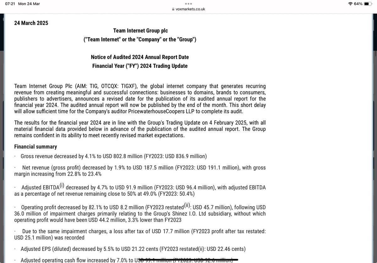 reb40's tweet image. #TIG is not a business I know well but these figures look pretty woeful😳⬇️
However optimism abounds”The Search segment's difficult reset in 2025..is the acceleration of a long-anticipated pivot, not, the board believes, a permanent setback. We are re-engineering the business”🤷🏻‍♀️