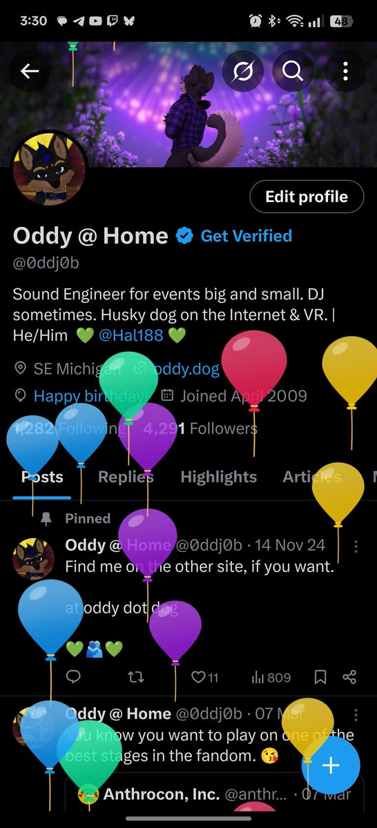 Oh good, the balloons are still working. 🎉

I'm 43 today. Seems like the years are starting to fly by.
