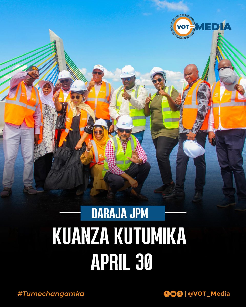 vot_media's tweet photo. Naibu Katibu Mkuu Wizara ya Ujenzi Dkt. Charles Msonde amesema daraja la J.P Magufuli (Kigongo Busisi)KM 3 litaanza kutumika rasmi Aprili 30 mwaka huu.

amesema ifikapo Aprili 10, 2025 magari yataanza kupita upande mmoja na ujenzi wake umefikia asilimia 97. https://t.co/H1kZkBAusL