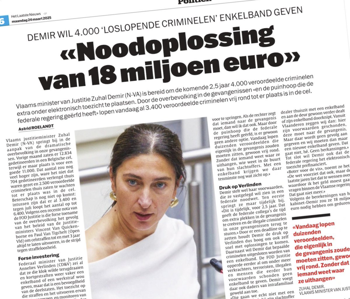 Op 27 februari wilde ze op dezelfde vraag van federaal minister Verlinden niet ingaan. Eén kleine maand later alsnog het licht gezien??? <a href="/vrtnws/">VRT NWS</a> <a href="/HLN_BE/">HLN.BE</a>