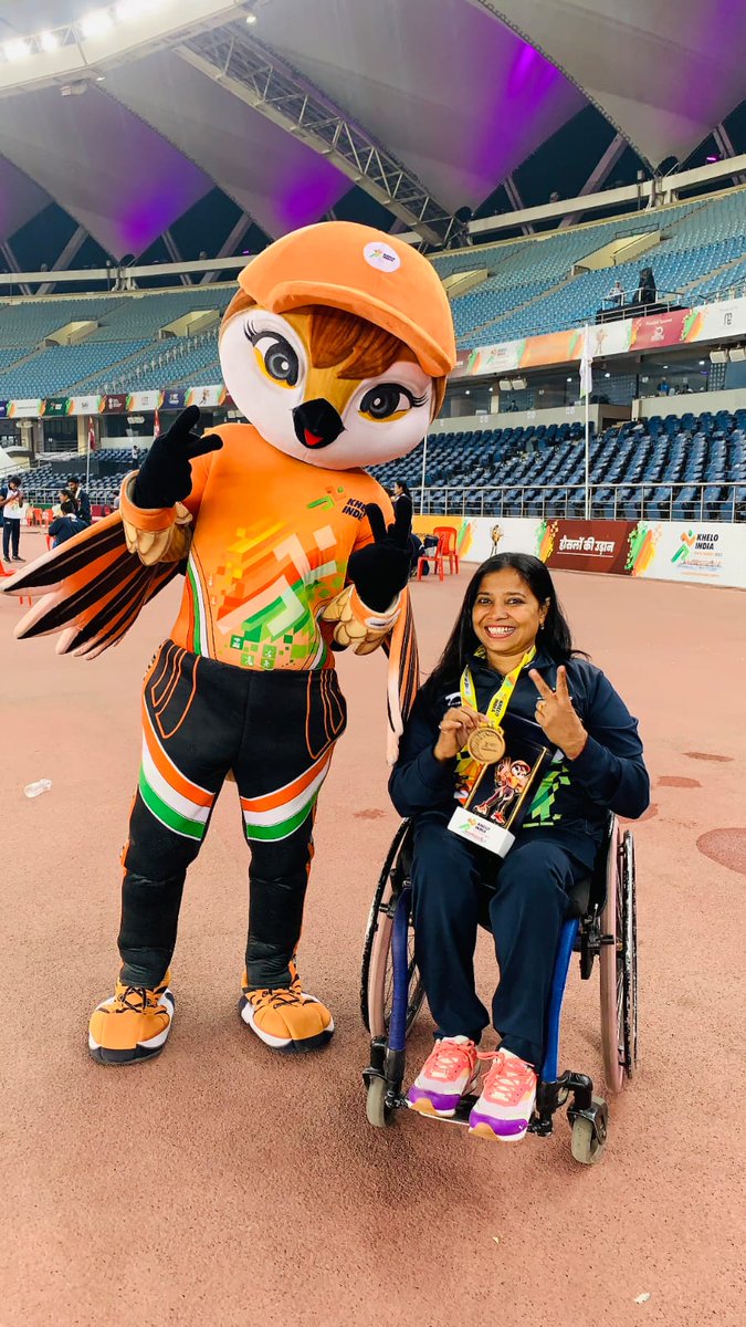 Another Gold in Discus Throw at #KheloIndiaParaGames2025!💪
Honored to receive the 2nd Runner-up Trophy for most medal wins on behalf of Uttar Pradesh athletes!🏆
This victory is for every para-athlete &amp; woman with a disability breaking barriers!
#NoDecisionWithoutUs <a href="/kheloindia/">Khelo India</a>