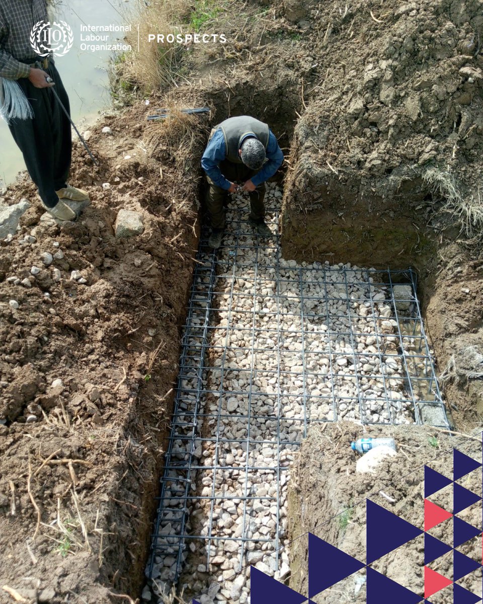 IloIraq's tweet photo. 🌱💧 Enhancing water management for sustainable growth! Under #PROSPECTS, @ILO & the Duhok Directorate of Irrigation are improving water flow in Akre with #EIIP, funded by🇳🇱. This boosts irrigation, supports farmers & strengthens climate resilience. #WaterManagement #ClimateActio https://t.co/pSalpPglax