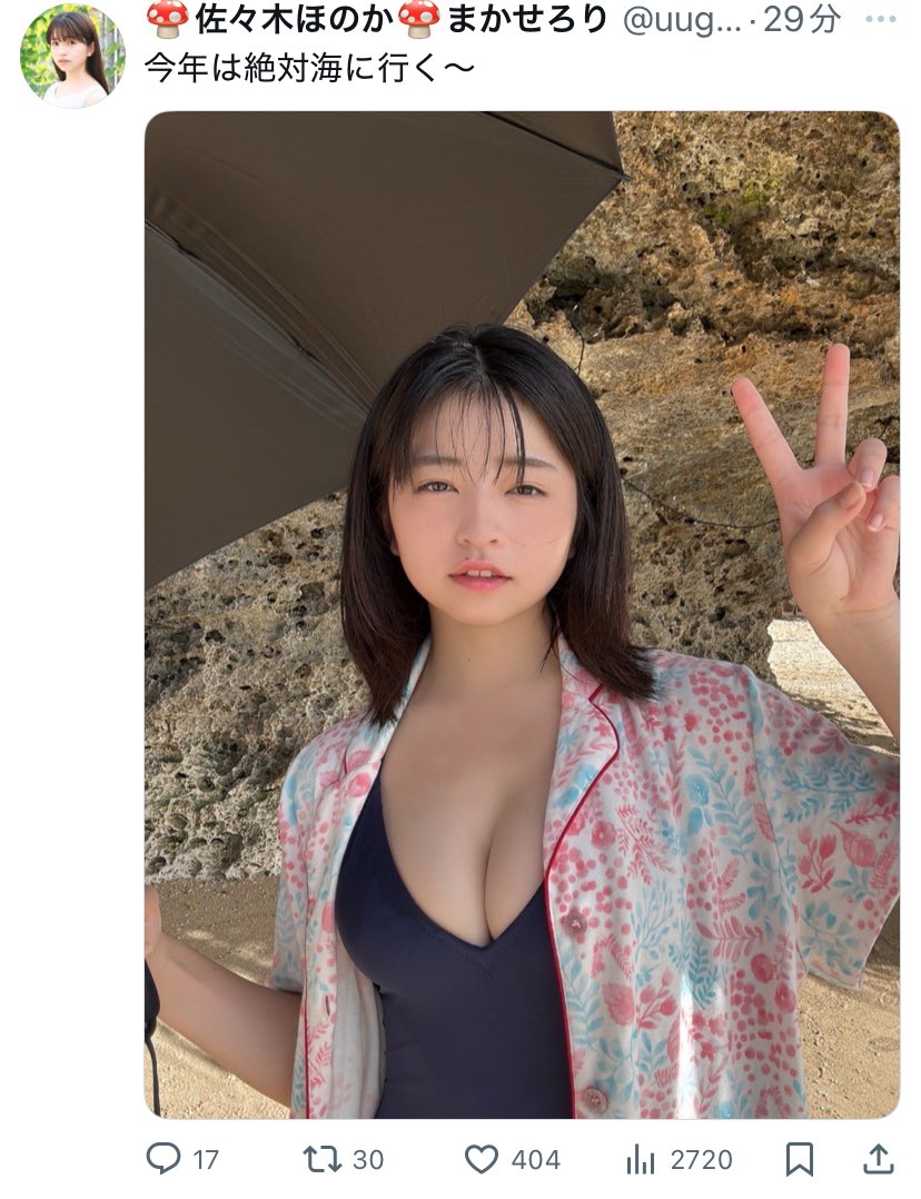 こんなロリ巨乳が谷間見せつけて海に行ったらナンパされまくりでヤリまくりだろ💕
複数でされてるの見たい！！
#オナペ
#佐々木ほのか
