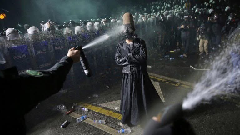 Turkey last night. Even Rumi is under attack. 📷 <a href="/umitbektas/">umit</a>