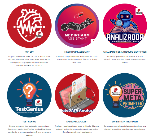👩🏻‍💻 He creado 6 #chatbots de #salud.

#RCP, #farmacología, papers, datos, test, #prompts…

Te los dejo al final en un enlace y en formato #eBook.

Pero quiero contarte lo que hace cada uno (y por qué te van a facilitar la vida) ⬇️