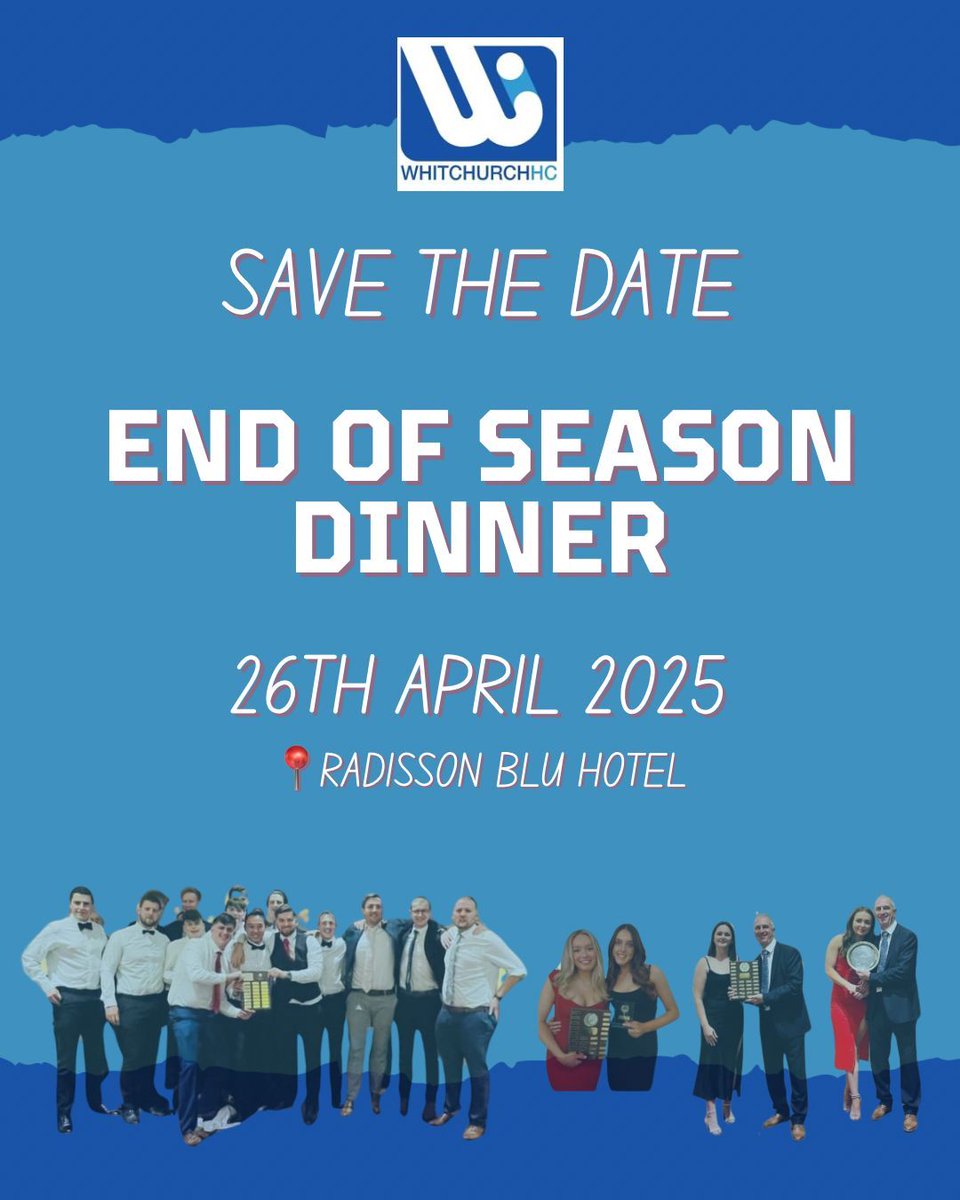 Save the date - End of Season Dinner is on Saturday 26th April.
All the details and how to get your place are coming very soon!