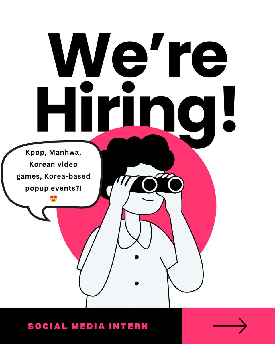 thesokowaykr's tweet photo. KOREA PROXY ✨ WE'RE HIRING A SOCIAL MEDIA INTERN! ✨

Are you obsessed with TikTok, Instagram trends, and all things Korean culture? (Think: K-pop, K-beauty, fashion, manhwa, video games &amp; fandom life 💖)

Join us as our new Social Media &amp; Marketing Intern! 🎥📱

Read more 👇🏻 https://t.co/Z7zjSu228H