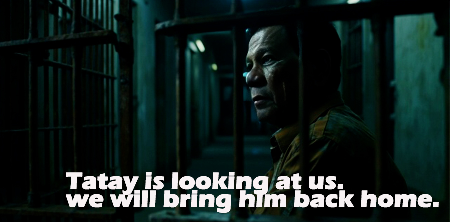 Tatay is looking at us. 
We will bring him back home. 
#BringPRRDHome 
#PilipinasDutertePaRin
#BringHimHome
#TheWORLDIsWatching