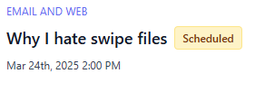 I hate swipe files.

I'll tell you why they could be dangerous for you in today's email.

(Link in bio)