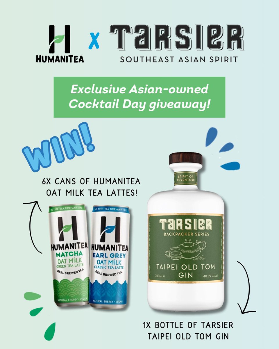 Happy National Cocktail Day! 

We have teamed up with our friends at @tarsierspirit for this TEArrific and GINuinely exciting giveaway with an Asian-inspired and Taiwanese-origin twist! Head over to our Instagram page to find out more and enter: instagram.com/p/DHkywyWI1KH/…
