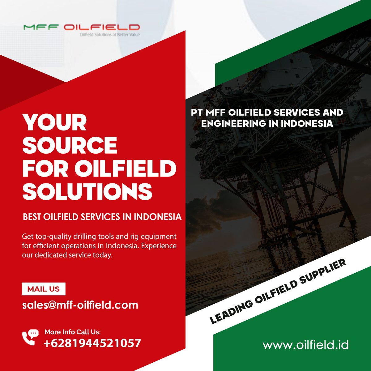 MFFOilfield's tweet photo. Top-Tier Oilfield Services in Indonesia
At MFF Oilfield, we deliver cutting-edge solutions for the oil and gas industry, ensuring efficiency, safety, and reliability. 

 Learn more : https://t.co/7Uczqos4KM
 call us : +1 6037950617
 E- mail us: sales@mff-oilfield.com https://t.co/EKDW65XFSd