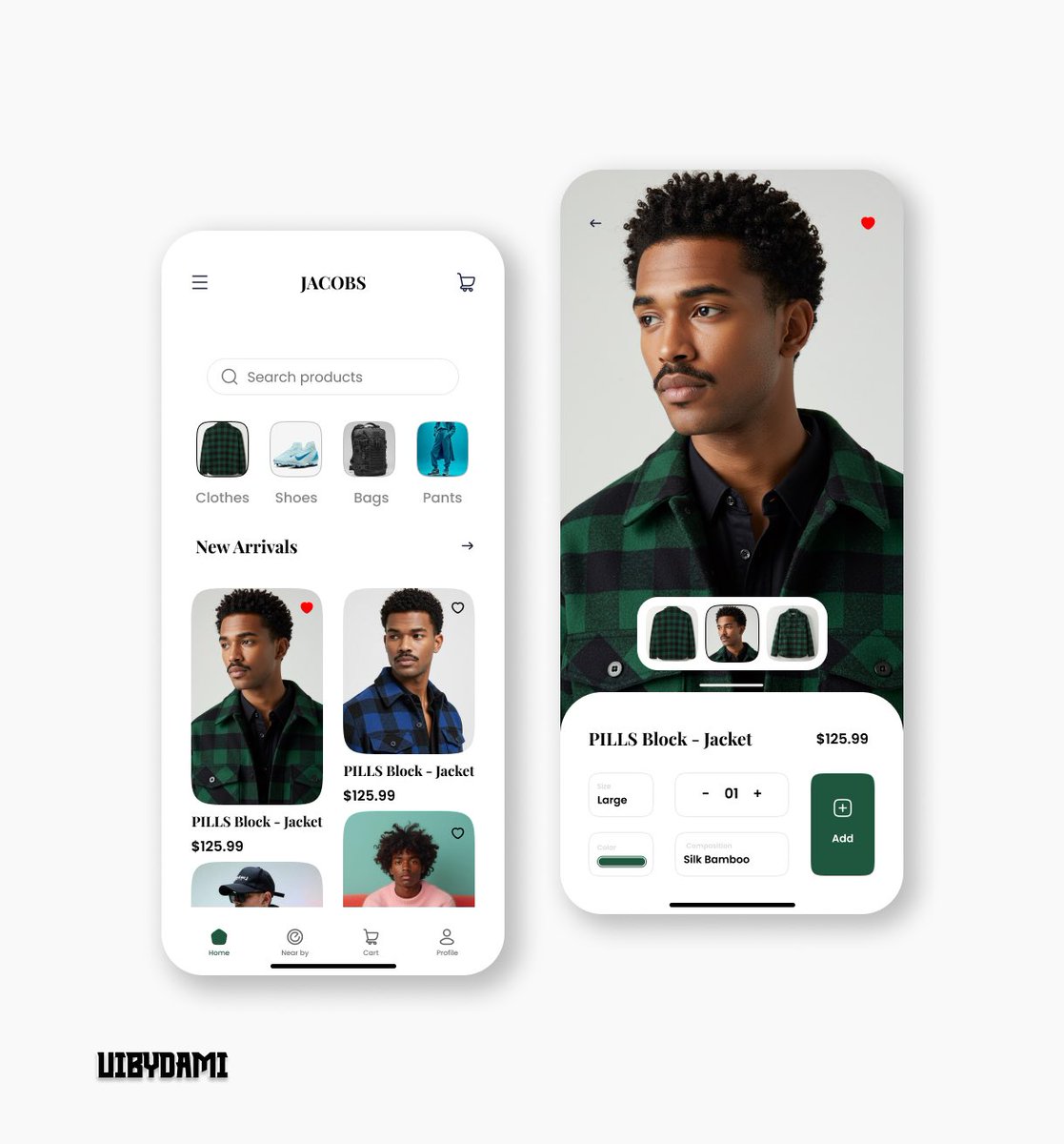 Dhammy_xx's tweet image. Here’s my latest e-commerce mobile UI design, created in Figma using Poppins & Playfair Display fonts. Feedback is welcome!✨
